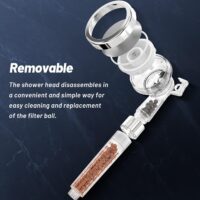 Shower Head Powerful Flow with Beads Filter Pressure Boosting Shower Head - Image 5