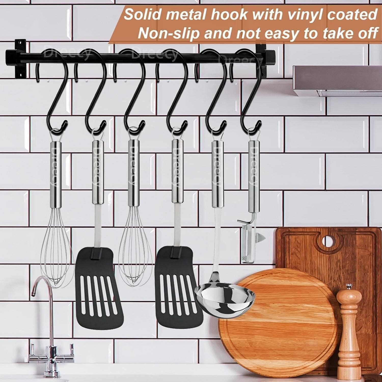 10 Pack 15 cm Large Heavy Duty S Hooks Non Slip Vinyl Coated S Hook for Hanging
