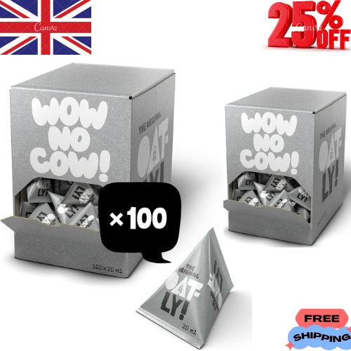 Oatly Oat Drink Long Life Single Serve 20ml Pack of 100 free shipping