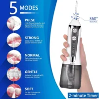 Water Flosser for Teeth Cordless with 5 Modes, Binefia 360Â° Rotation Oral IP - Image 4