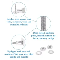 8 Pieces Roof Rack Bolts, Stainless Steel Roof Bolts M6 T Track Adapter Bolt - Image 8