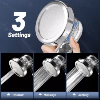 Shower Head Powerful Flow with Beads Filter Pressure Boosting Shower Head - Image 9