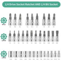 46PCS Socket Set 1/4" Drive Ratchet Spanner Metric Drive Small Socket Set and Ex - Image 4