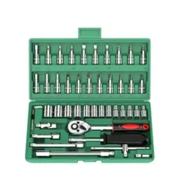 46PCS Socket Set 1/4" Drive Ratchet Spanner Metric Drive Small Socket Set and Ex - Image 6