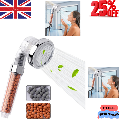 Shower Head Powerful Flow with Beads Filter Pressure Boosting Shower Head