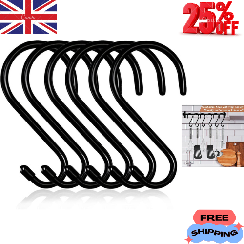 10 Pack 15 cm Large Heavy Duty S Hooks Non Slip Vinyl Coated S Hook for Hanging