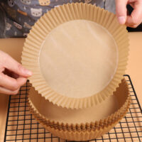 100PCS Round Parchment Paper 4” Non Stick Air Fryer Liners Baking Sheets UK - Image 7