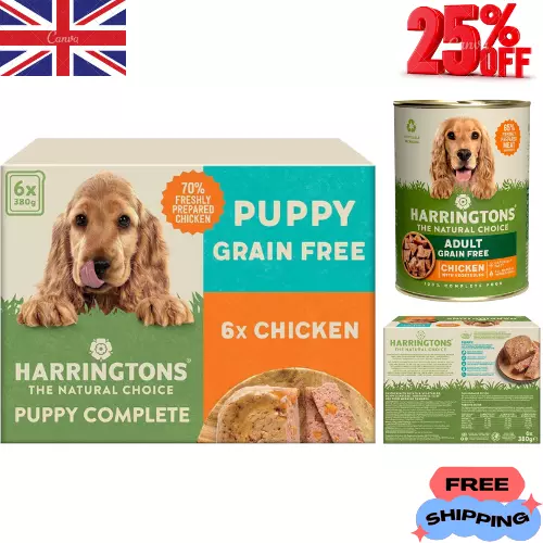 Harringtons Complete Wet Tray Grain Free Hypoallergenic Puppy Food 6 x 380g