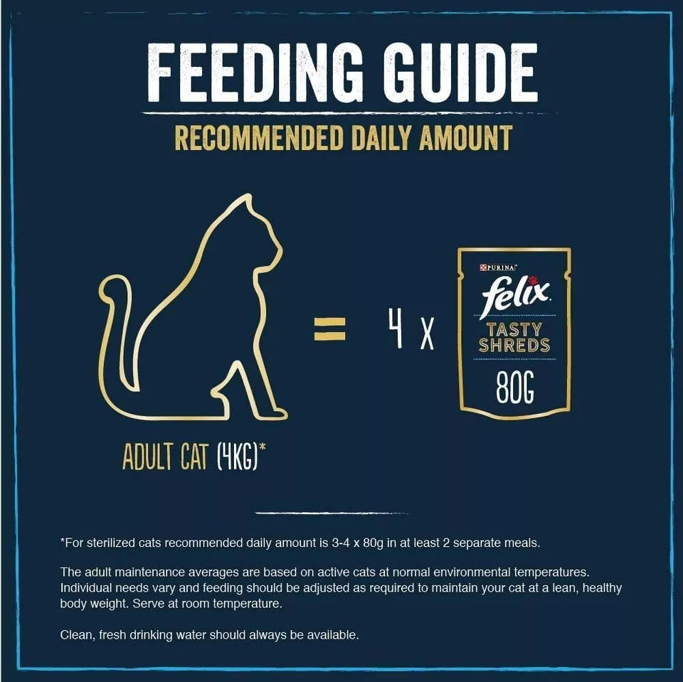 FELIX Tasty Shreds Mixed Selection in Gravy Wet Cat Food 40x80g